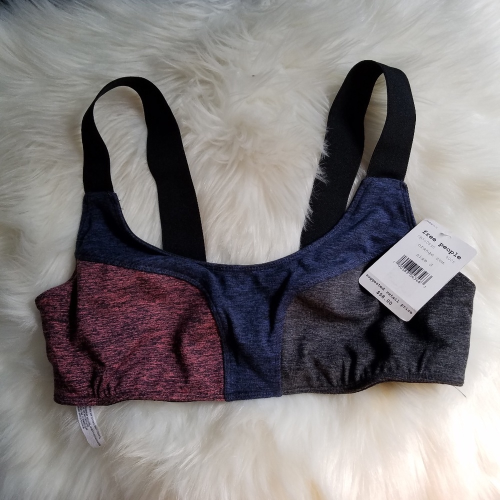 Free People Color Blocked Dylan Sports Bra Small